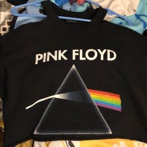 ✖️🏳️‍🌈PINK FLOYD COLD SHOULDER CROP TOP🏳️‍🌈✖️